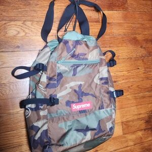 Supreme Green and Brown Camouflage Backpack